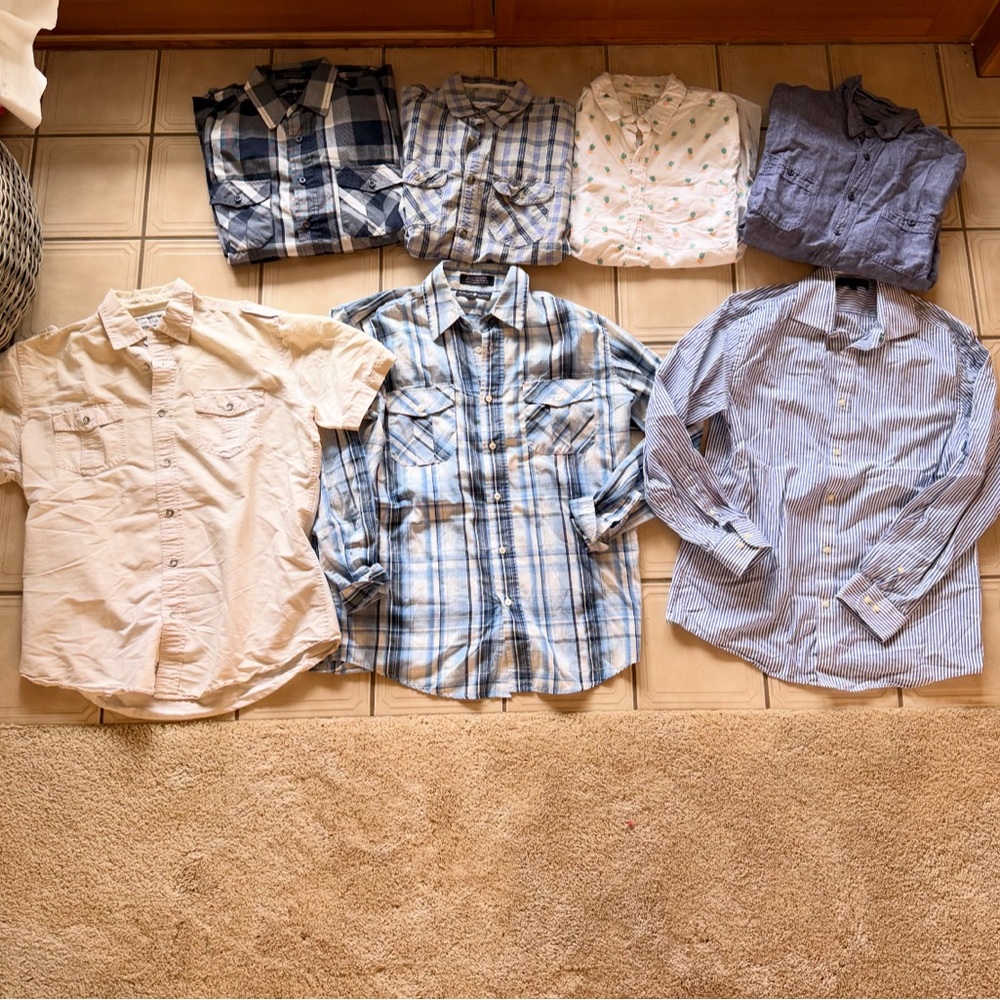 Bundle of Men’s Medium Button Downs Perfect For Fall (Mens Med Fall Long sleeve)